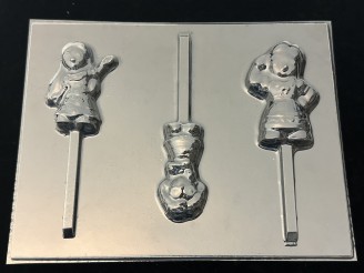 591sp Spanish Charm Girl Chocolate or Hard Candy Lollipop Mold